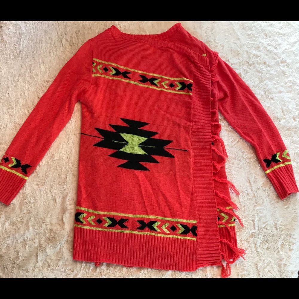 Trendology Funky Aztec Neon Sweater Cardigan